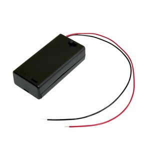 6470(1個) 電池ボックス 単3乾電池×2本 (SBH-321-3AS) フタ・スイッチ付　ケーブル20cm