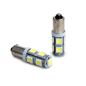 G14 BA9S 9LED 白色 口金球 24V車用 10個