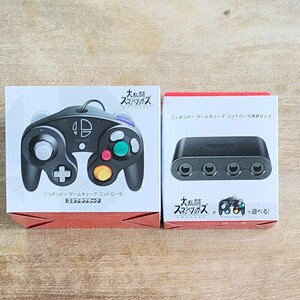 Nintendo Switch ゲームキューブ コントローラ スマブラブラック、コントローラ接続タップセット