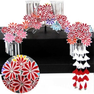  The Seven-Five-Three Festival high class hair ornament 3 point set 7046 red 