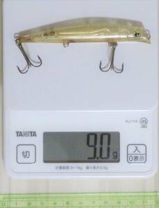 ミノー クリアカラー 透明 9.0g バチ抜け シーバス 白魚パターン 同梱不可