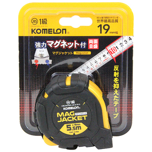 コメロン KOMELON マグジャケット19　5.5 KMC-31RM テープ幅：19mm 長：5.5m 強力マグネット付爪 コンべ コンベックス スケール 大工