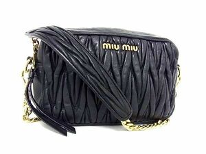 1 yen miumiu Miu Miu Materasse Leather Shoulder Bag Pochette Diagonal Bag Shoulder Bag Ladies Black b1197 Ku N, fruit, Mew Mew, Bag, bag