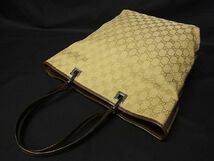 1円 GUCCI グッチ 31243 3444 GGキャンバス×レザー SV金具 トートバッグ ハンドバッグ 手提げかばん レディース ベージュ系 a8309クア_画像2