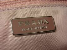 1円 PRADA プラダ BN1134 イブニング ベアー ナイロン×レザー トート ハンドバッグ 手持ち 手提げかばん ピンク系×ブラック系 e0898Wオ_画像7