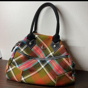 Vivienne Westwood ハンドバッグ グリーン チェック柄 ヴィヴィアン・ウエストウッド