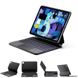 iPad Air4 Air5 Pro11 2018 2020 2021 タッチパッドキーボード 磁力吸着 カバー ワイヤレス bluetoothキーボード ブラック