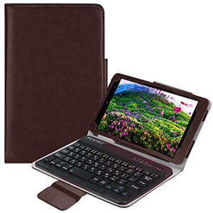 au Qua tab QZ8 for leather case attaching Bluetooth keyboard *US arrangement * light weight type high quality QZ8 (KYT32) * Japanese input correspondence * Brown 