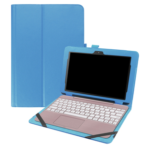 ASUS TransBook T101HA ケース カバー スタンド機能付き 二つ折 薄型 軽量型 PUレザーケース シーブルー
