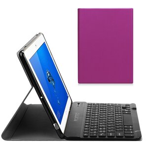 NTTドコモ dtab d-01K /Huawei MediaPad M3 Lite10 wp用超薄レザーTPUケース付き Bluetooth キーボード日本語かな入力対応☆パープル