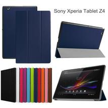 Sony Xperia Z4 Tablet 専用ケース　三つ折　カバー　薄型　軽量型　スタンド機能　高品質PUレザーケース ネイビーブルー_画像8