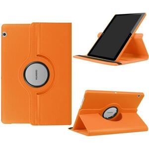 HUAWEI MediaPad T3 10 タブレット専用ケース　360度回転仕様カバー　薄型　軽量型　スタンド機能　高品質PUレザーケース ☆オレンジ