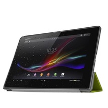 Sony Xperia Z4 Tablet 専用ケース　三つ折　カバー　薄型　軽量型　スタンド機能　高品質PUレザーケース ネイビーブルー_画像4