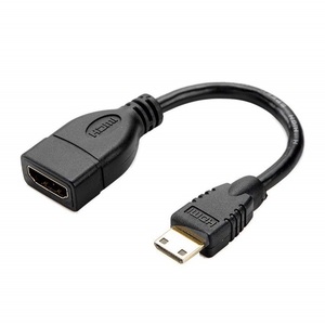 【送料無料】Mini HDMI to HDMI (オス-メス)変換ケーブル15cm 持ち運び便利 MiniHDMI(オス) →HDMI(メス) 変換コネクタ 3D/1080P対応