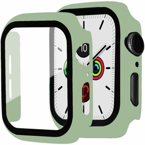 【送料無料】Apple Watch 用ケース アップルウォッチ保護ケース ガラスフィルム 一体型 アップルウォッチカバー(42mm ライムグリーン)