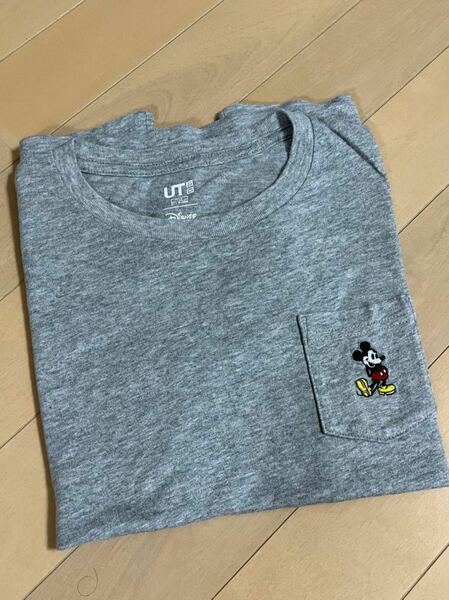 UT ディズニーミッキー140cm半袖Tシャツ美品★☆ユニクロUNIQLOグレー