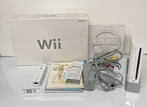 【Nintendo/任天堂】Wii 本体 RVL-001 Wiiハンドル まとめ 初期化済み 動作OK 中古品/kb1831