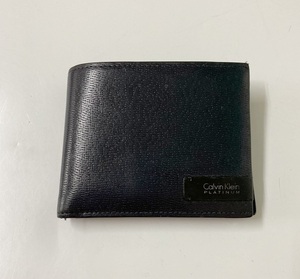 ◎【Calvin Klein/カルバンクライン】折りたたみ財布 財布 ブラック 黒 メンズ 中古品/kb1829