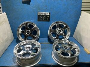 〈367〉ホイール4本セット Evolution stich 17インチ7J オフセット+41 PCD4／5 H 114.3 ハブ73mm ボルト穴13mm