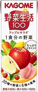 200ml×24本 カゴメ 野菜生活100 アップルサラダ 200ml &times;24本