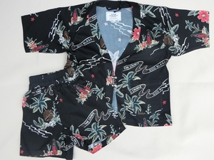 SALE free shipping Kids CRIMIE Mali a pattern jinbei setup aloha shirt Crimie black color Gin Bay new goods 