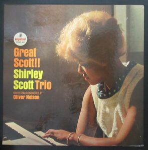 JAZZ LP/USオリジ美盤/IMPULSE黒橙ラベル/コーティング見開きジャケット/SHIRLEY SCOTT TRIO/GREAT SCOTT!!/Z-7634