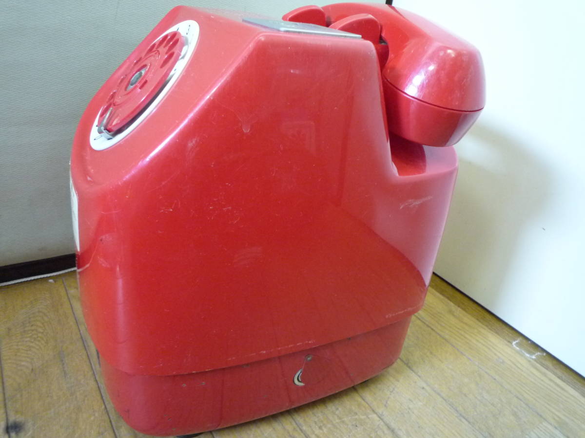 1973年製 田村電機製作所 赤電話 電話機671-A 貯金箱 アウトレット販売
