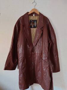 The Pieroe Arrow【USA仕入れ古着ladiesレザージャケットREAL LEATHER】XL color茶系 ラグラン袖 フロントスナップボタン　 483-5E0506