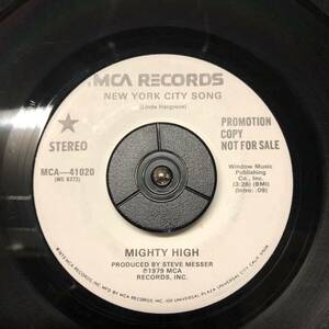 中古シングルレコード Mighty High New York City Song US盤 プロモ 白ラベル MCA-41020