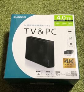エレコム 外付けハードディスク 4.0TB USB3.2 テレビ録画/パソコン対応 静音ファンレス設計 ELD-FTV040UBK