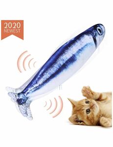 猫用ぬいぐるみ 魚おもちゃ USB充電式 またたびおもちゃ 猫電動魚（さんま）