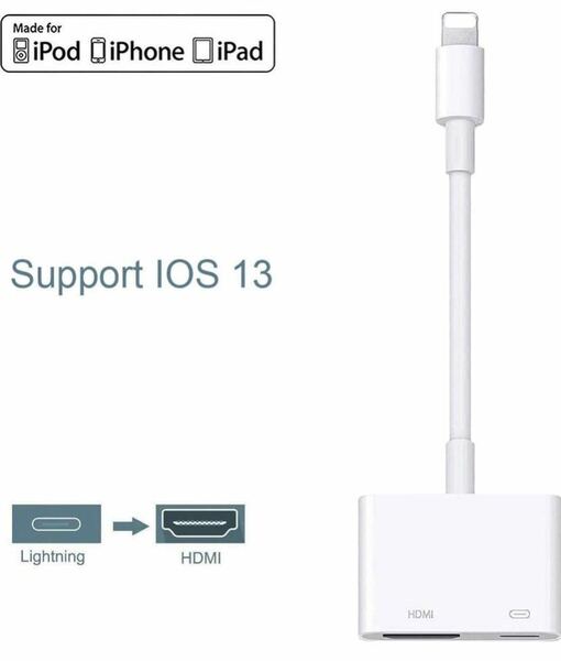 iPhone HDMI 変換 アダプタ ライトニング avアダプタ 設定不要