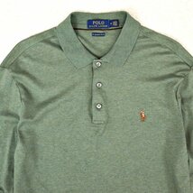 美品 国内正規品 POLO BY RALPH LAUREN ラルフローレン コットン100％ ポニー刺繍 クラシックフィット ロングスリーブ ポロシャツ 長袖 M_画像2