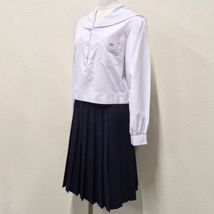 A517 (中古) 兵庫県 小野高校 セーラー服 上下セット /M/W64/セーラー/スカート/夏服/半袖/合服/中学校/高校/制服/学生服/女子学生