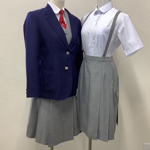 IT297-1 (中古) 栃木県 旭中学校(旧制服) 7点セット /L/W69/ブレザー/ベスト/ブラウス/スカート/ネクタイ/TOMBOW/制服/高校/夏冬/学生服