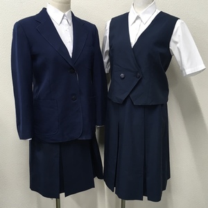 A205 (中古) 制服 6点セット /160A/165A/W63/丈54/丈60/ブレザー/ベスト/スカート/ブラウス/NIKKE/冬服/夏服/制服/中学/高校/女子学生/学生