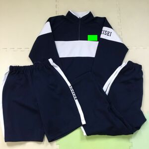 KJ-133 (中古) 愛知県 啓成高等学校 ジャージ上下 3点セット /M/L/長袖1枚/半ズボン1枚/長ズボン1枚/Meitetsu/体操着/運動着/中学校/高校