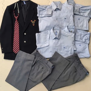 AT284 (中古) 栃木県 白楊高校 男子学生服 8点セット/指定品/175A/S/W73/ブレザー/シャツ/ズボン/ネクタイ/制服/冬服/夏服/中学校/学生服