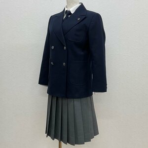 UT90 (中古) 栃木県 宇都宮市立陽南中学校 5点セット /S/M/W63/丈57/ブレザー/ベスト/ブラウス/吊りスカート/ネクタイ/校章/冬/制服/学生服