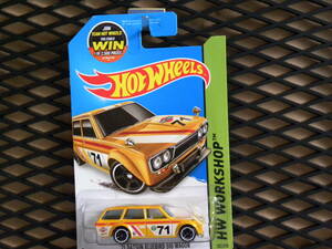 即決☆☆'71 DATSUN BLUEBIRD 510 WAGON ホットウィール Hot Wheels　WORKSHOP US CARD スムースグリル 