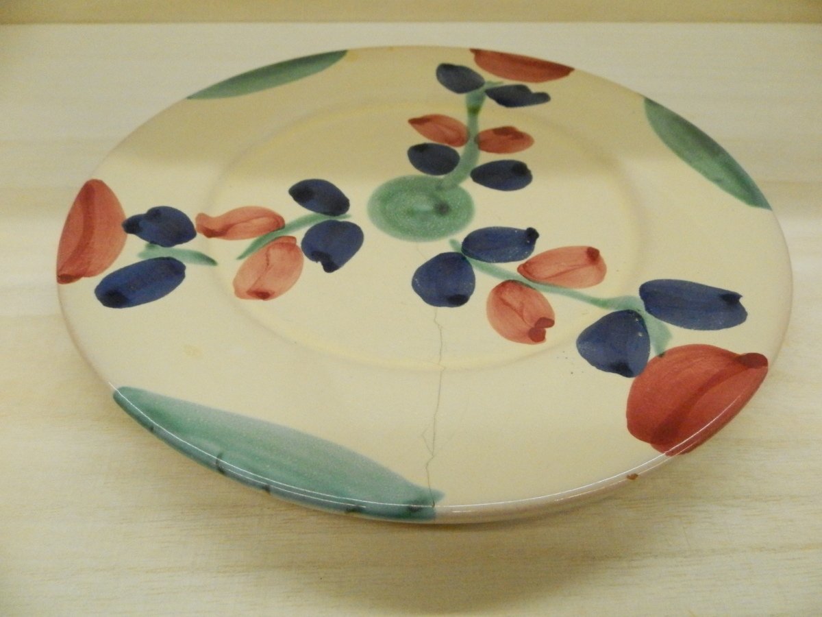 ITALY CERAMICS PATRONELLI ORONZO 손으로 그린 그림 접시 직경 21cm 7인치 접시 긴츠기 [QQ120709], 서양식기, 그릇, 접시, 다른 사람