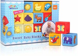 Bemixc 音の出る積み木 10pcs　赤ちゃんおもちゃ 知育玩具 出産お祝い お誕生プレゼント