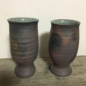 備前焼？　ペア　フリーカップ　酒器