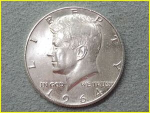 【アメリカ ケネディ ハーフダラー銀貨/1964年】 50セント銀貨 /シルバー900