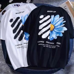 バックプリント Tシャツ 半袖 黒 花柄 【新品未使用】SALE