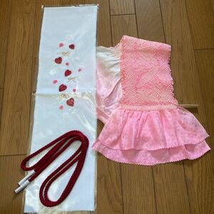 今だけ値下げ　半衿　帯揚げ　セット　ピンク　赤　成人式 和装小物 振袖用　絞り