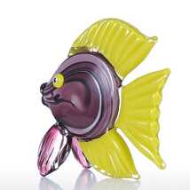 熱帯魚 黄紫色 地中海 クリスタル アクアブルー ガラス ガラス彫刻 置物 装飾 インテリア リビング 玄関 オーナメント_画像4
