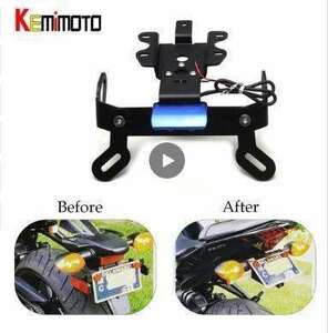 KEMiMOTO- fender Eliminator number plate bracket holder LED light YAMAHA MT07 FZ07 2014 2015-2017 2018