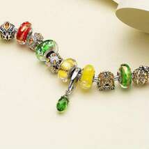 ATHENAIE パンドラ適合 ビーズチャーム シルバー925 ムラーノガラス Murano 925Silver Charm Bead Fit Pandora ゴールドフォイル 金箔_画像4