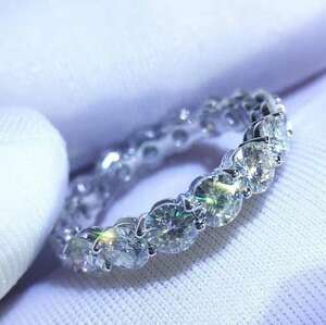  full Eternity Eternity ring large grain 4mm high class 5A Class CZ diamond use silver 925 SILVER925 / Kirakira lady's silver new goods 